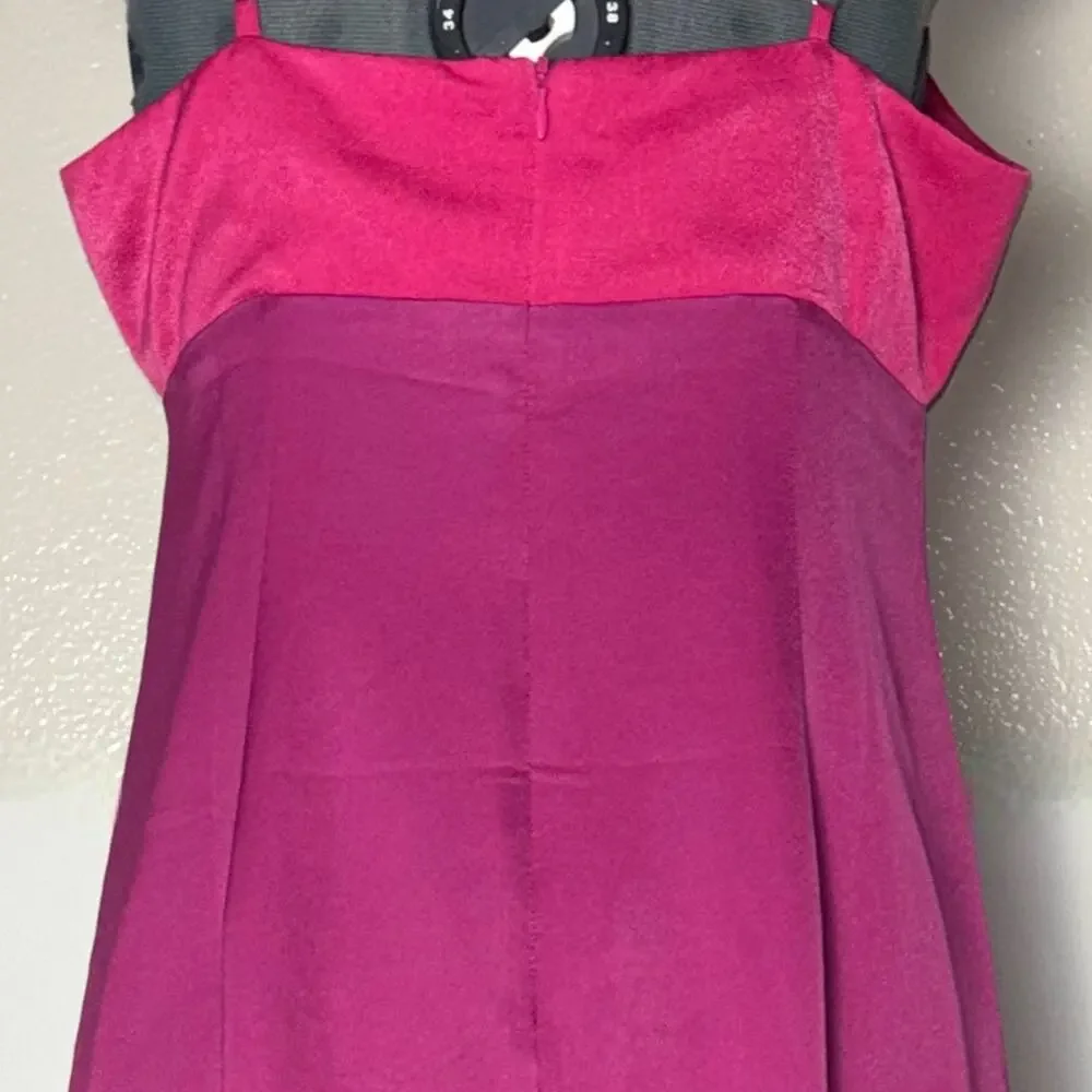 NWT Lulus Feeling Sensational Midi Dress Women's Large Color Block Pink/Magenta - Picture 14 of 16